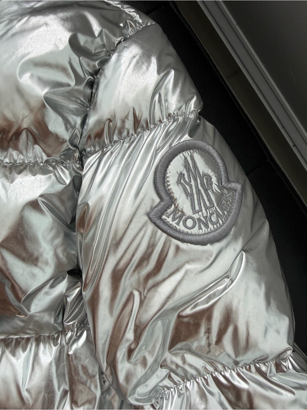 Moncler Metallic Silver Meuse Puffer Jacket, Retail now 1585$+tax - Picture 3 of 11